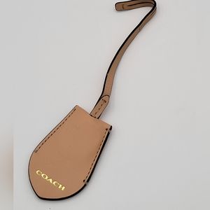 Coach Leather key ring fob tan beige sand